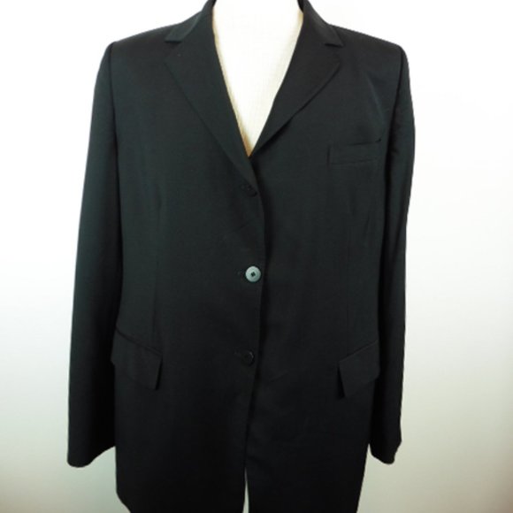 FACONNABLE Italy black wool Blazer 42 i52